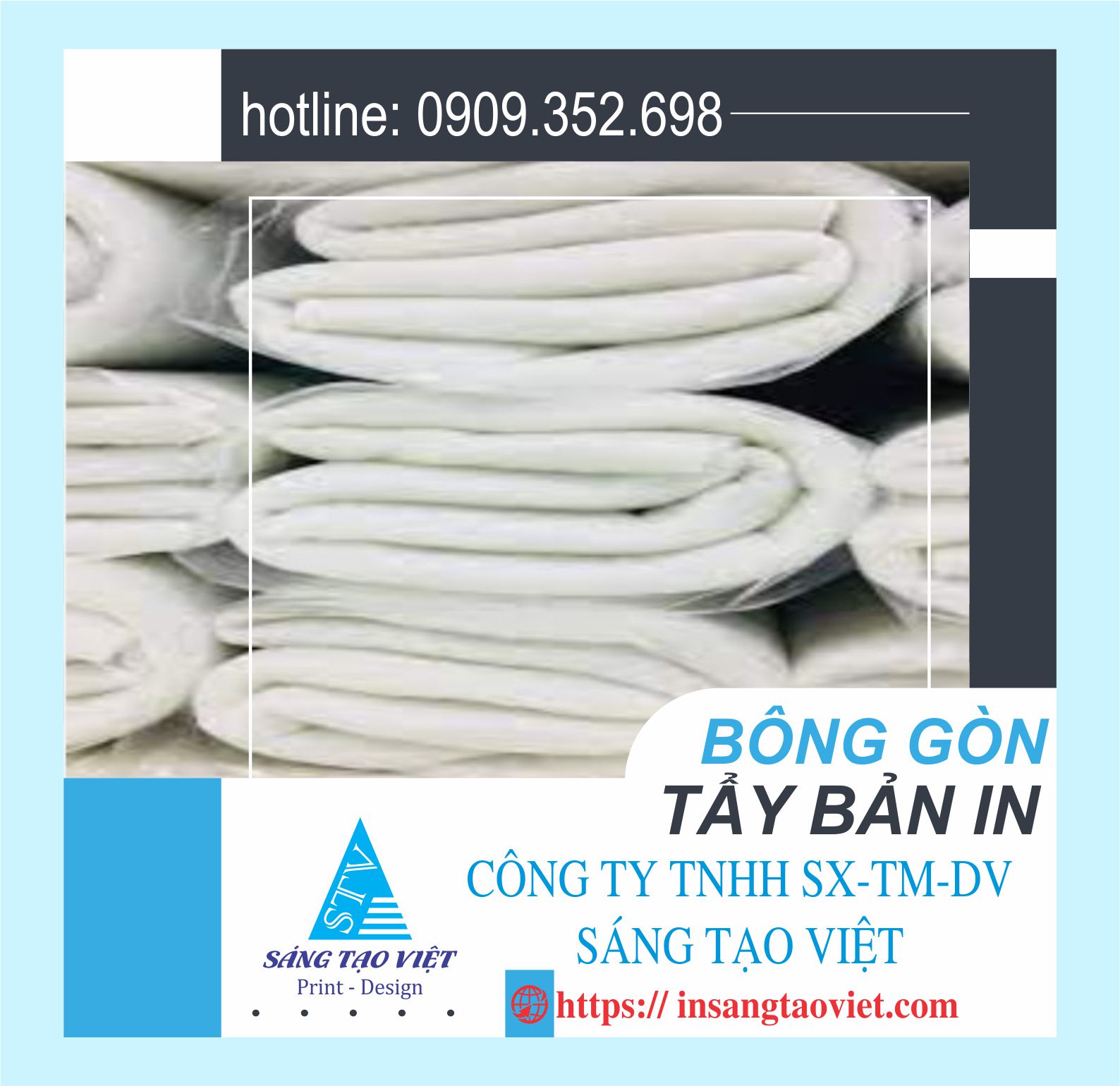 Bông gòn tẩy bảng in