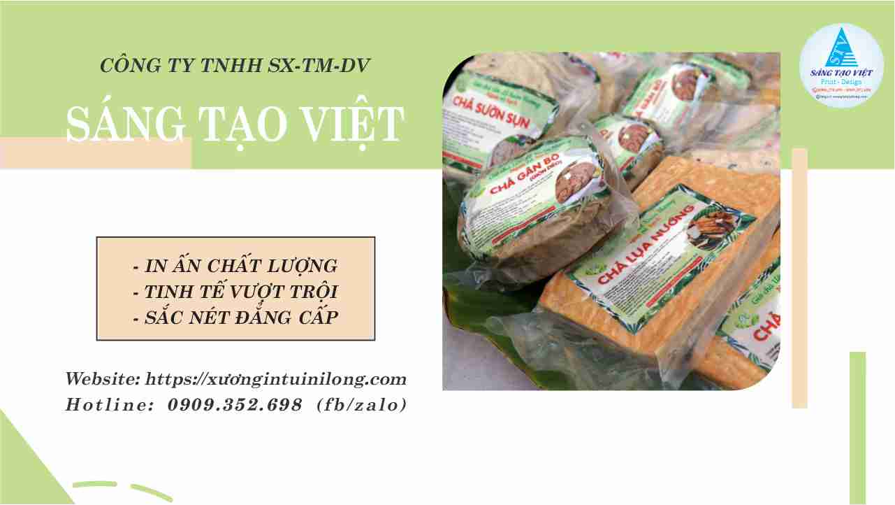 Công nghệ in hiện đại giúp bao bì nhựa đựng chả lụa nổi bật trên thị trường