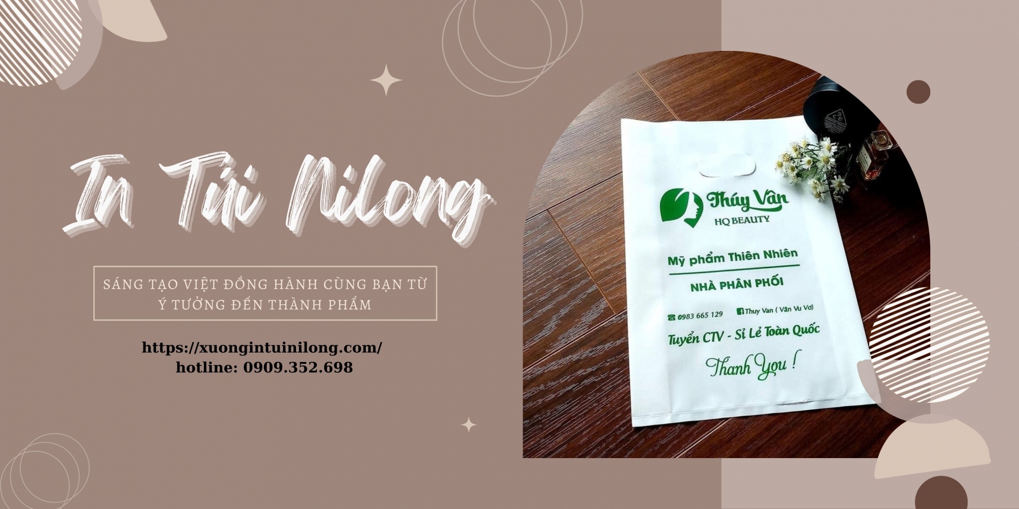 Túi nilon in logo mỹ phẩm mang đến ấn tượng đầu tiên đầy thiện cảm cho khách hàng