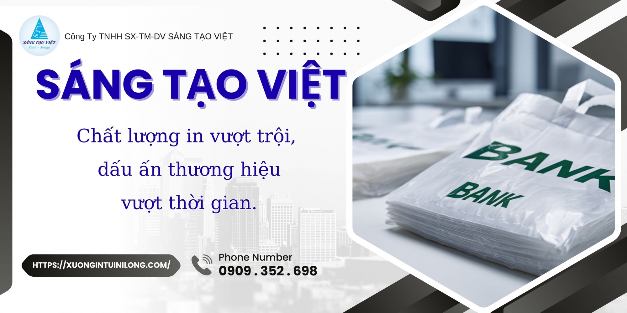 Túi nilon in logo ngân hàng 