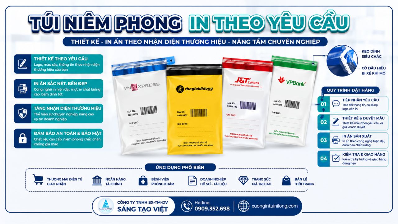 Tại Sao Nên Đặt In Túi Nilong Niêm Phong Tại Xưởng Sáng Tạo Việt TP.HCM?