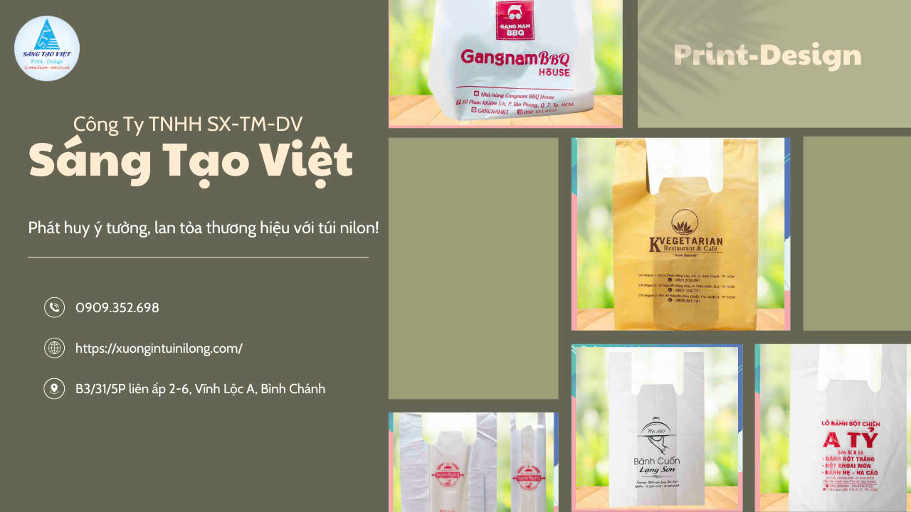 In túi siêu thị tại Tân Phú theo xu hướng phối màu và chất liệu