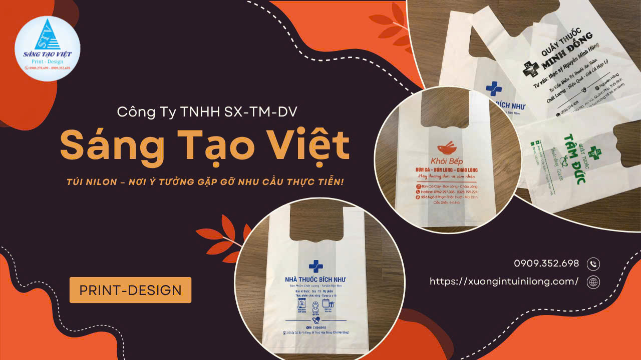 Giải pháp thiết kế và in ấn túi hai quai siêu thị trắng trong tại Sáng Tạo Việt