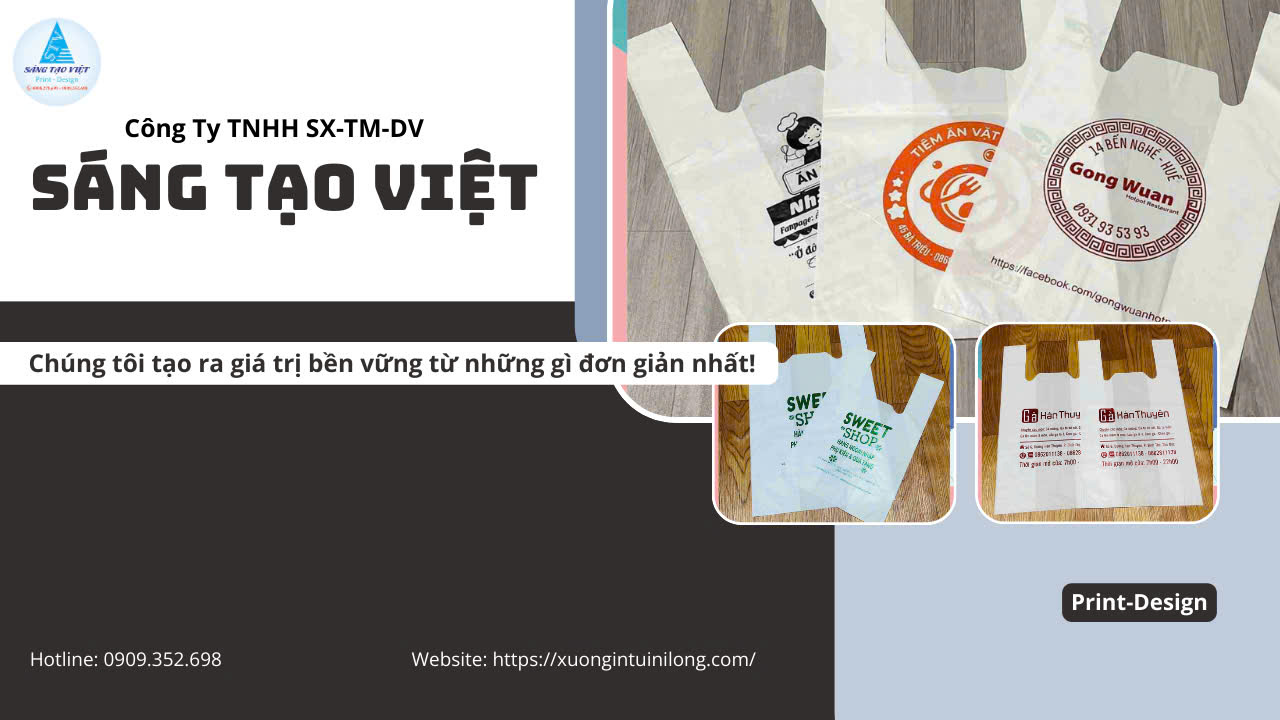 Giải pháp in túi siêu thị trắng sữa chuyên nghiệp tại Sáng Tạo Việt