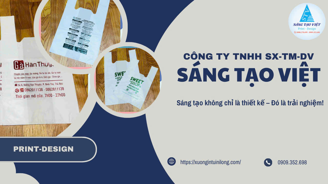 Túi xốp siêu thị giá rẻ nhưng vẫn in logo rõ nét nhờ kỹ thuật in flexo đơn giản