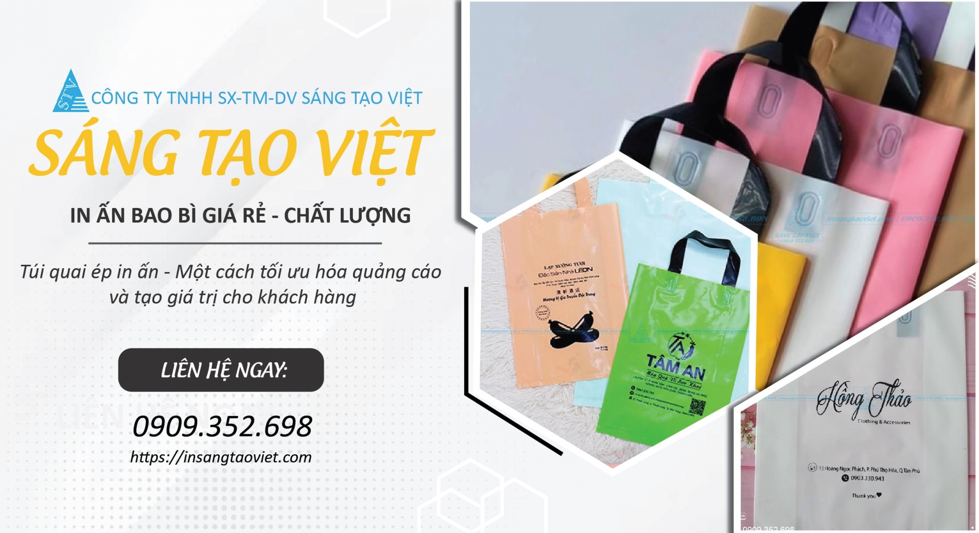 túi quai ép vuông in ấn tối ưu chi phí quảng cáo